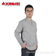cotton fire retardant knit shirt for work man